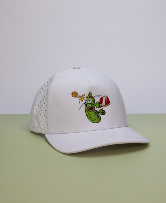 TMP 'Pip the Pickle' White Pickleball Running Cap Daily Outdoor Accessories