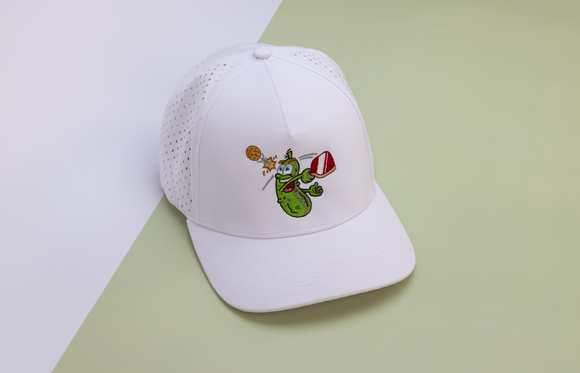 TMP 'Pip the Pickle' White Pickleball Running Cap Daily Outdoor Accessories